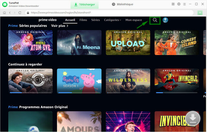 Rechercher une vidéo Amazon Prime