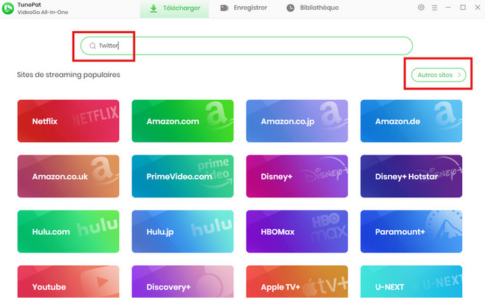 Sélectionner Twitter