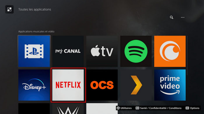 Installer Netflix sur PS5