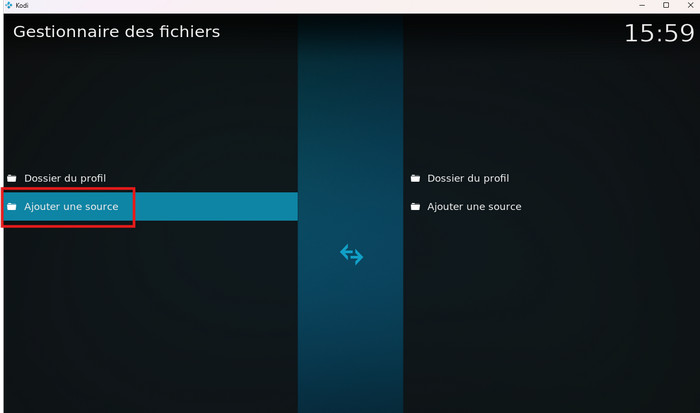 Double-cliquez sur Ajouter une source