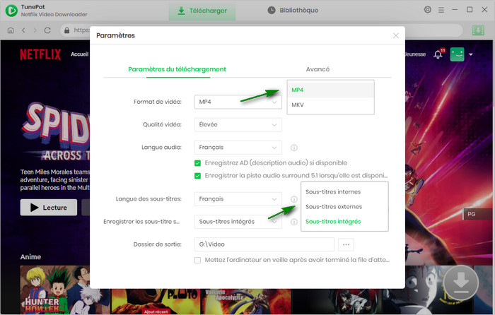 Configurez les paramètres