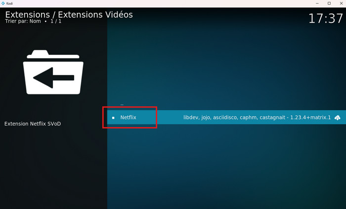 Sélectionnez Netflix