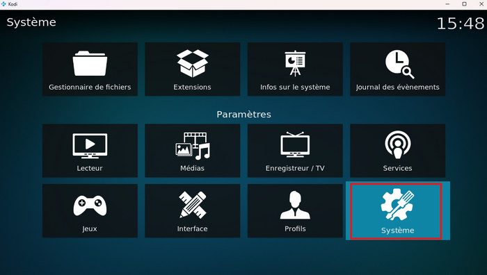 Sélectionnez Système